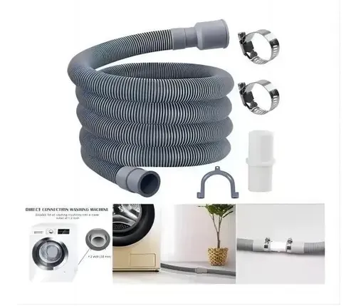 Manguera Extensión Desague Para Lavadora LG Samsung Daewoo Gris 9
