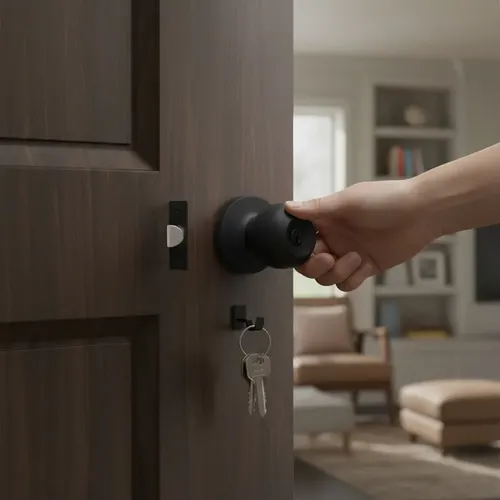 Pomo Chapa Cerradura Dormitorio / Baño Negro Negro 16
