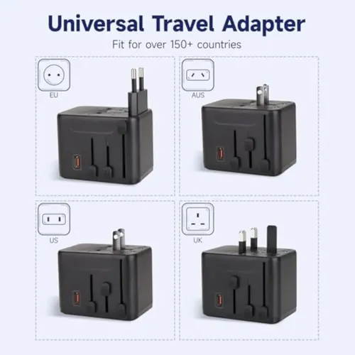 Enchufe Adaptador Viaje Universal En Uno 4 In 1 Gan 35w 20