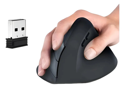 Ratón Vertical Inalámbrico 2.4g Bluetooth X Usb Ergonómico Negro
