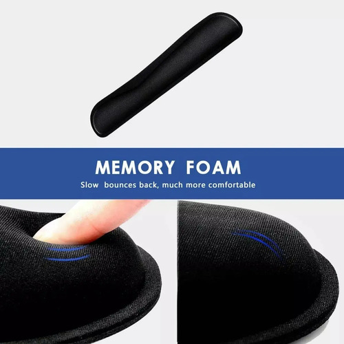 Reposamuñecas Mouse Alfombrilla Teclado Muñeca Color Negro 16