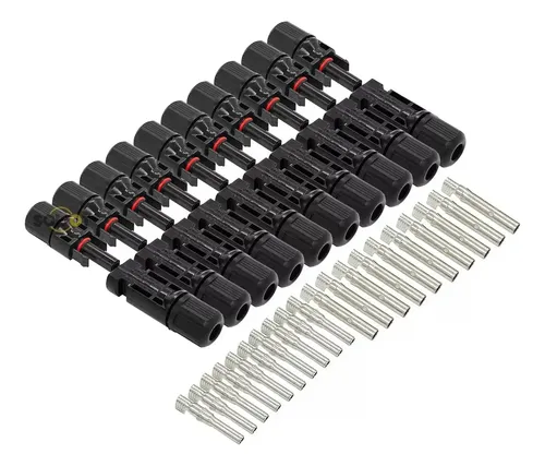 Conector Mc4 Macho Hembra Negro Hota Pack 10 Pares 1000v 30a Ip67 13