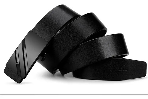 Cinturón Hombre Cuero De Vacuno Con Hebilla Automática 130cm Negro 130 5