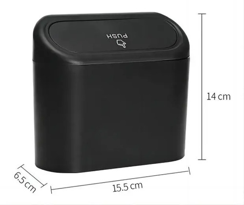 Basurero Para Auto Portatil Universal 1 Litro Negro 17