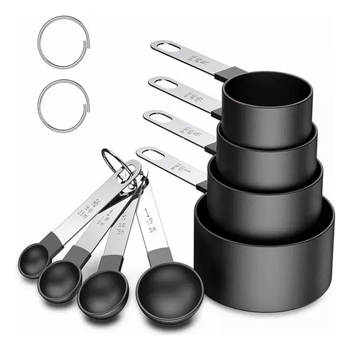 Cucharas Y Taza Medidora Con Mango Acero Inoxidable,cocina 8