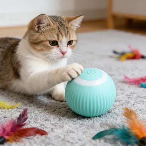 Pet Gravity Juguete Gato Bola Interactivo Inteligente Recarg Azul 12
