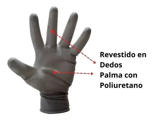 Guantes De Trabajo Pu Alta Calidad Certificado Pack 12 Unid 12