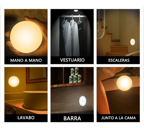 Luz Emergencia Recargable Led Con Sensor De Movimiento Y Luz Amarillo 9