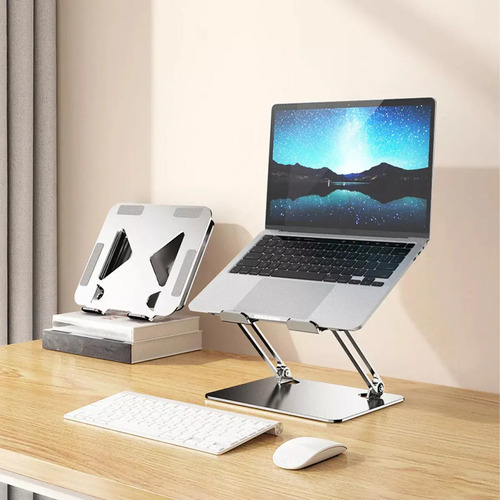 Soporte Base Alzador Notebook Laptop Mac Plegable Ajustable Negro 2