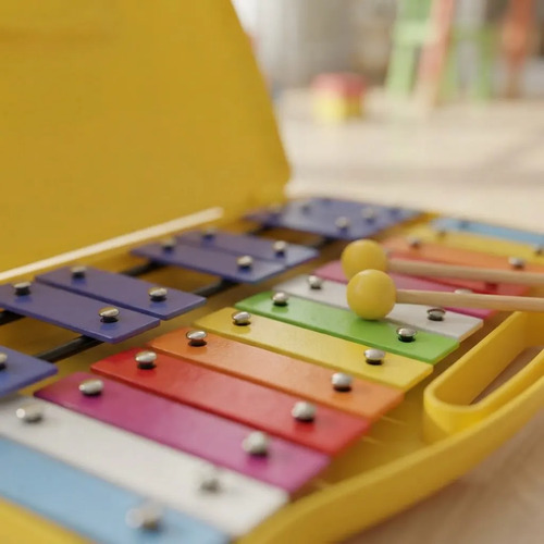 Metalofono Cromatico 25 Notas Xilofono Infantil Escolar Color Amarillo 20