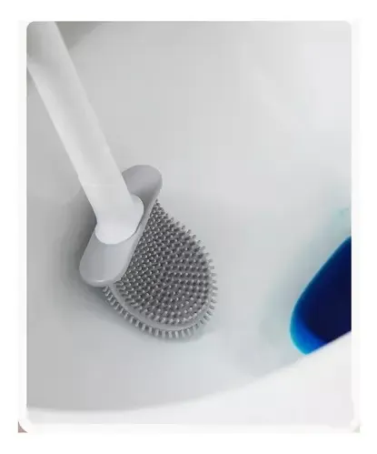 Escobilla De Baño Cepillo Punta Flexible Silicona Gris 16