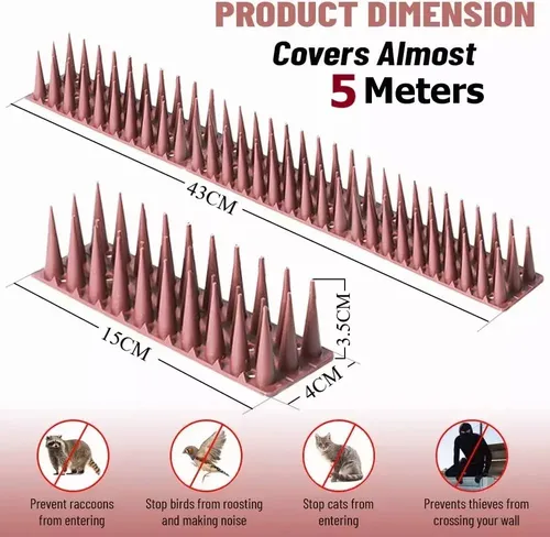 Pack 12 Púas Repelente Palomas Anti Aves Pajaros Ahuyentador 10