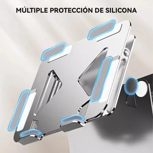 Soporte Base Alzador Notebook Laptop Mac Plegable Ajustable Negro 7