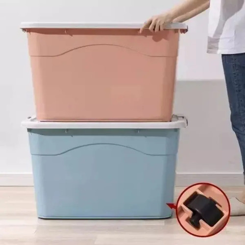 Caja Organizadora 60 Litros Con Ruedas Color Gris Falatale 18