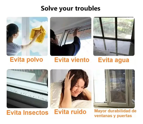 Burlete Cinta Aislante Térmica Adhesiva Puerta Ventana 10 M 4