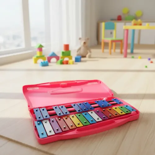 Metalofono Cromatico 25 Notas Xilofono Infantil Escolar Color Amarillo 12