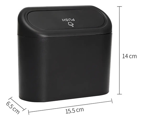 Basurero Para Auto Portatil Universal 1 Litro Negro