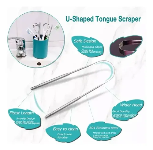 Pack 3 Raspador Limpiador Lengua Cobre Para Boca + Recogida 7