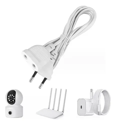 Extensión Electrica 10m 200w Para Cámara Led Adaptador Blanco 5