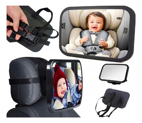 Espejo Retrovisor De Auto Para Seguridad De Niños Negro