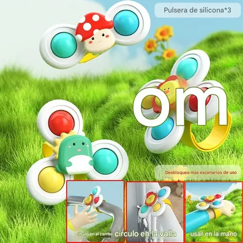 Juguetes Sensorial Giratorios Spinner Con Ventosa Para Bebé 15