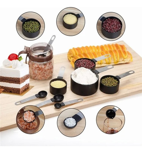 Cucharas Y Taza Medidora Con Mango Acero Inoxidable,cocina 16