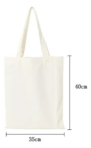 Bolsa Algodon Biodegradable Reusable 10 Unidads 35x40cm Blanco Mochila 6
