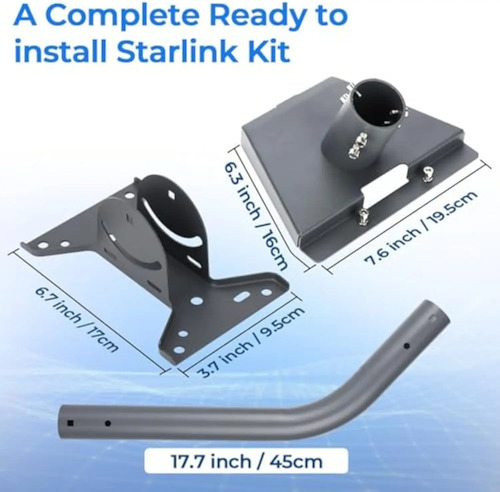 Soporte Mástil Para Antena Starlink V4 + Kit Instalación 3