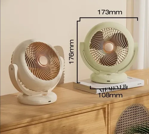 Ventilador Portátil Recargable Usb De Tres Velocidades 16.51 Cm Blanco 4 14