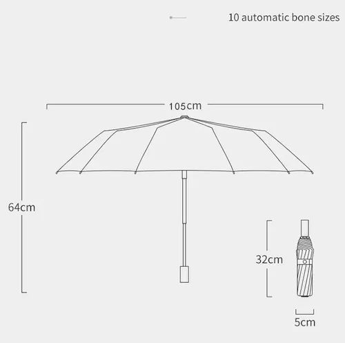 Paraguas Plegable Automático,luvia Y Sombrilla De Protección 16