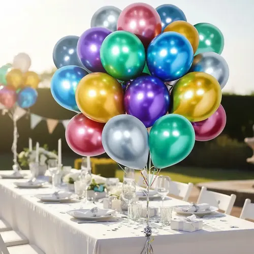 Globos Metalizdos Cromados(50 Unidades)(33cm) Color Globo De Látex Dorado 10