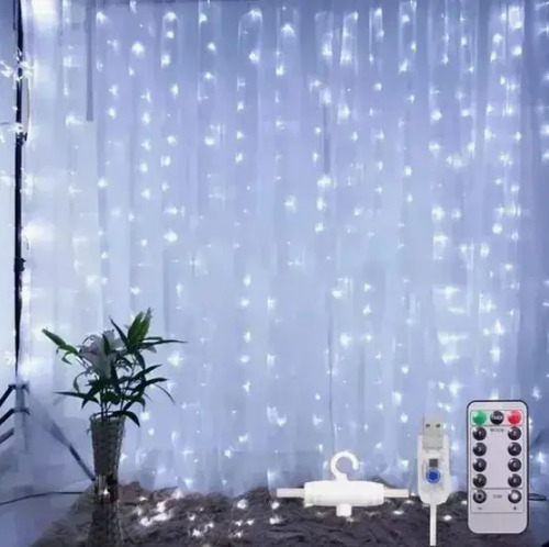 Cortinas Serie Luces 300 Led Decorativas Usb 8 Modelo 3x3m 13