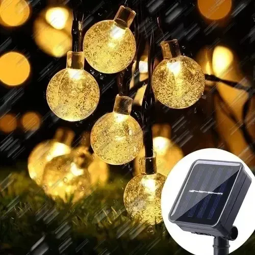 Luces De Cadena Solares 13m 80 Led Césped, Jardín Boda 10