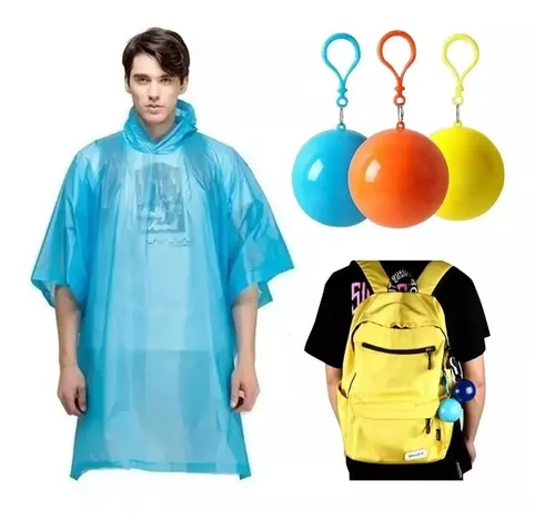 Poncho Capa Impermeable Ultraliviano Portátil Estilo Llavero Aleatorio M 10