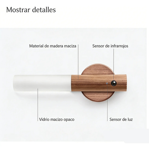 Aplique Magnético Led Con Carga Usb Y Sensor De Movimiento Blanco 15