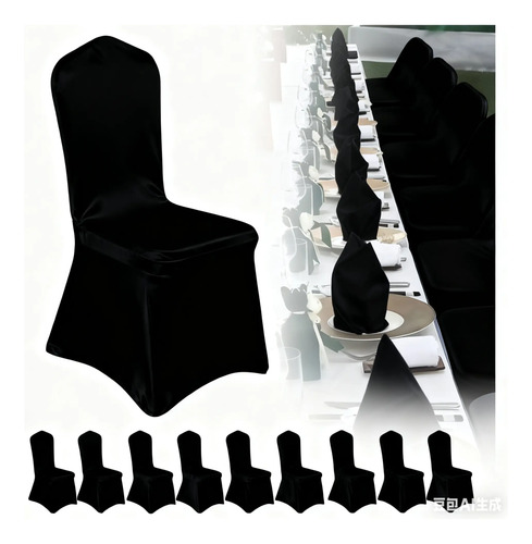 10 Unidades !! Funda Sillas Spandex Para Evento Color Blanco Diseño De La Tela Poliéster 20