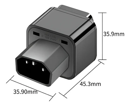 Adaptador Ups C14 A C13 Au Us Uk Eu Chile Enchufe 2pack Negro 3