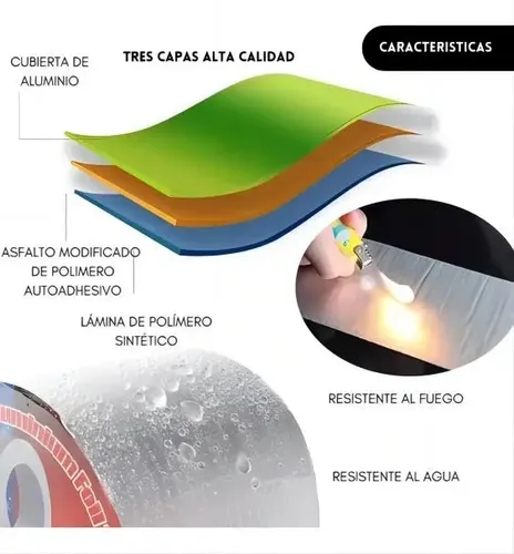 Cinta Sellador Butilo Techo Gotera Impermeable 100mm X 10m Plata 5