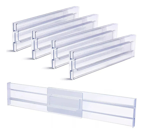 6 Pzs Separadores De Cajones Organizador Ajustable 28-48cm Blanco