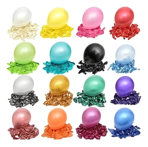 Globos Metalizdos Cromados(50 Unidades)(33cm) Color Globo De Látex Dorado 14