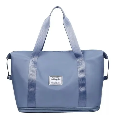 Bolsa Gran Capacidad Para Viajes Hombres Y Mujeres, Deportes Color Azul Lisa 18