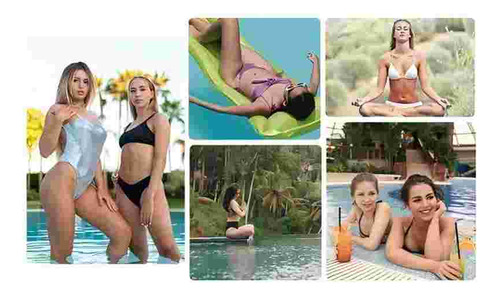 Bikini Alto En Punta Damasco Moda Sexy Traje De Baño 17