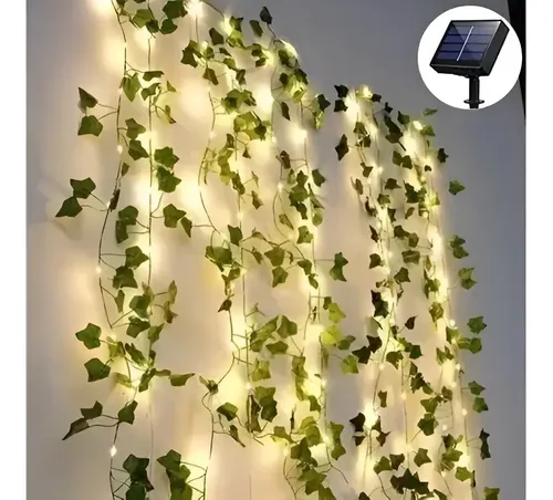 Luces Guirnalda Solar 100 Led Calidas 10 M De Artificiales Verde Oscuro 19