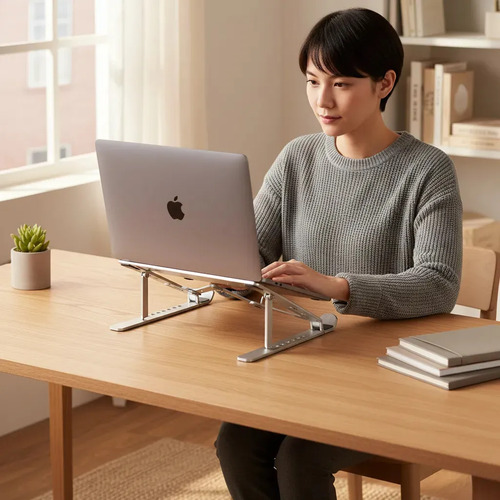 Soporte Portatil Notebook Aluminio Plegable De 7 Niveles Blanco 7