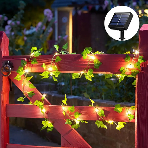 Luces Guirnalda Solar 100 Led Calidas 10 M De Artificiales Verde Oscuro 17