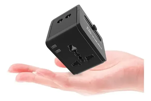 Adaptador Enchufe Universal Negro Tecnolab Tl354 Con Usb Viajes Brasil 8