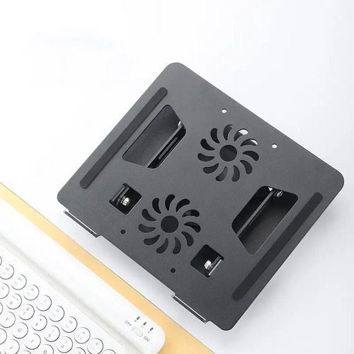 Soporte Base Alzador Notebook Laptop Mac Plegable Ajustable Negro 12