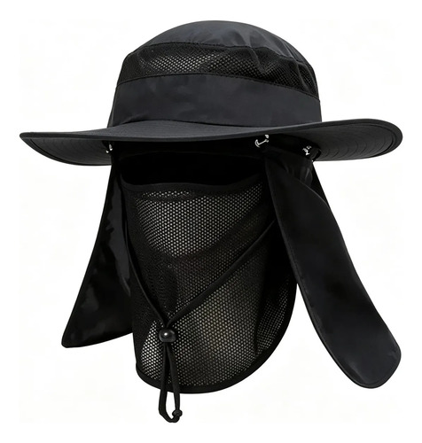 Sombrero Gorro 3 En 1 Para Sol Guarda Polvo Trekking Pesca Negro El Código Medio Se Puede Ajustar 12