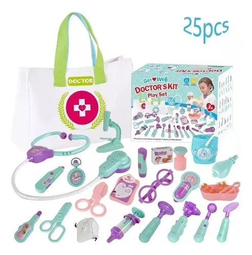 Set Juguetes Medico Doctor Niños Infantil Con Luz Y Sonido Multicolor (celeste, Morado, Rosa, Blanco) 17