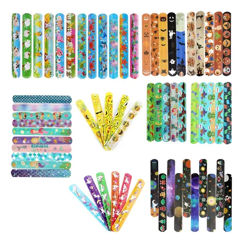 Pack 12 Pulseras Slap Infantil, Sorpresas De Cumpleaños 18